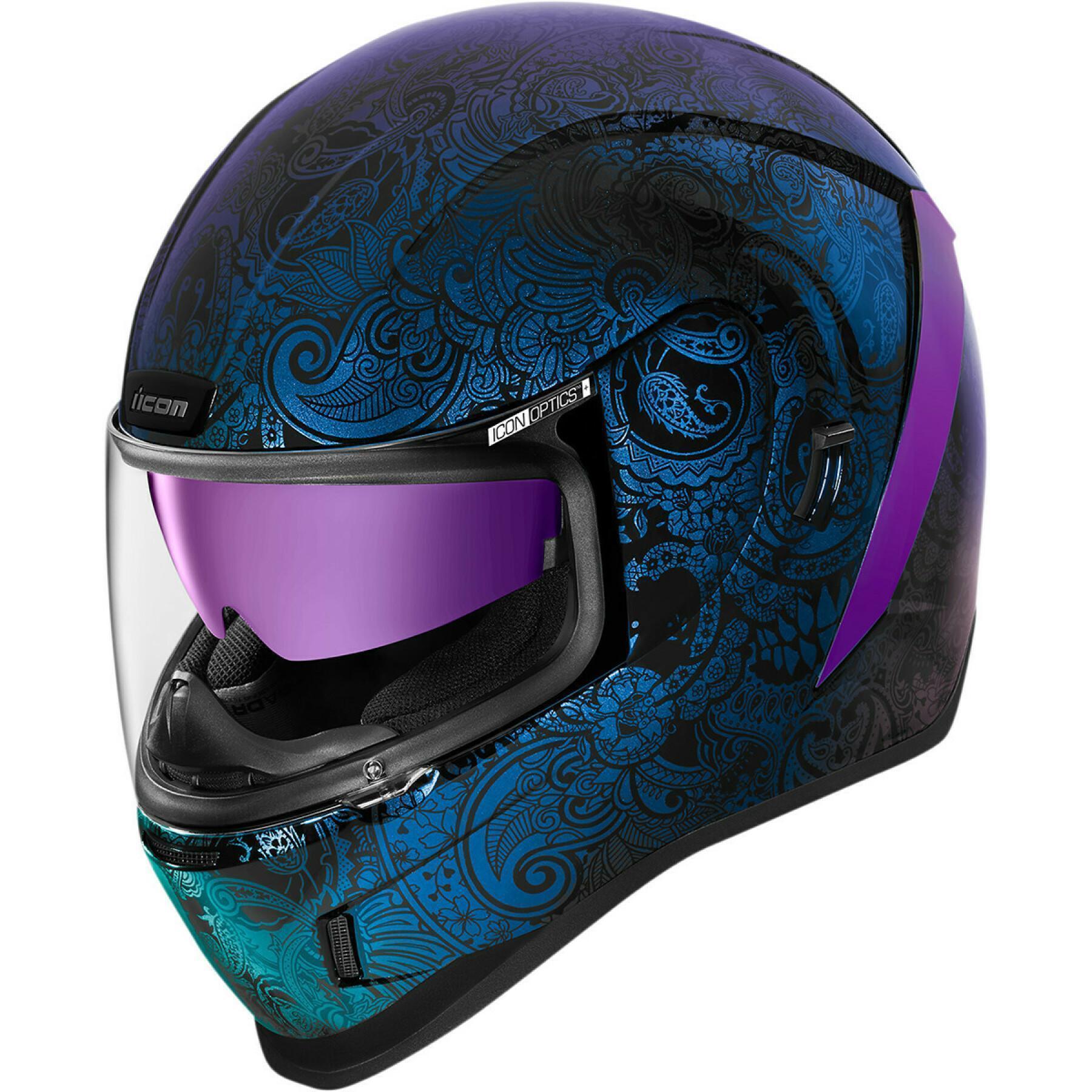 Full face motorcycle helmet Icon afrm chnt-opal