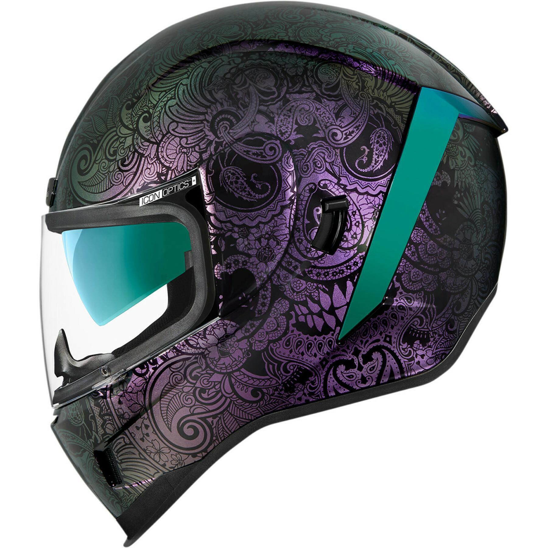Full face motorcycle helmet Icon afrm chnt-opal pu