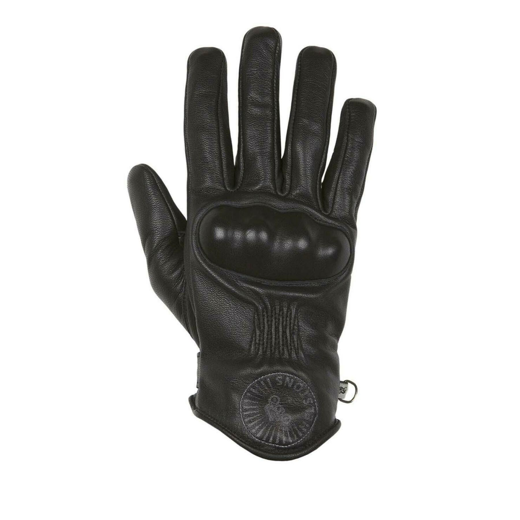 Winter leather motorcycle gloves Helstons snow