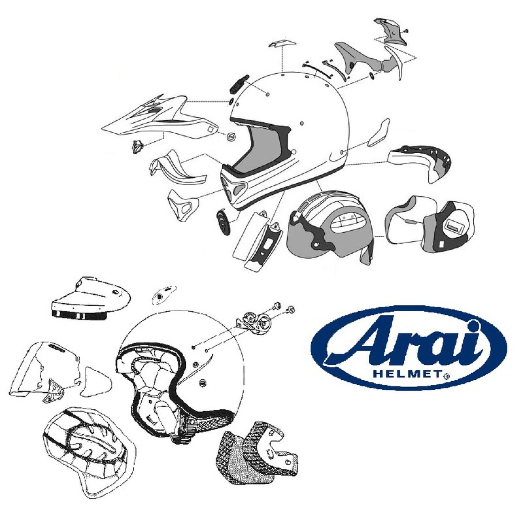 Central ventilation for full face motorcycle helmet Arai