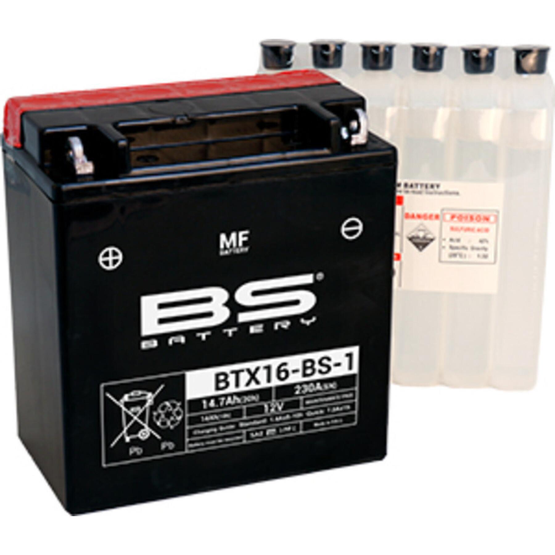 Factory-activated motorcycle battery BS Battery BTX16