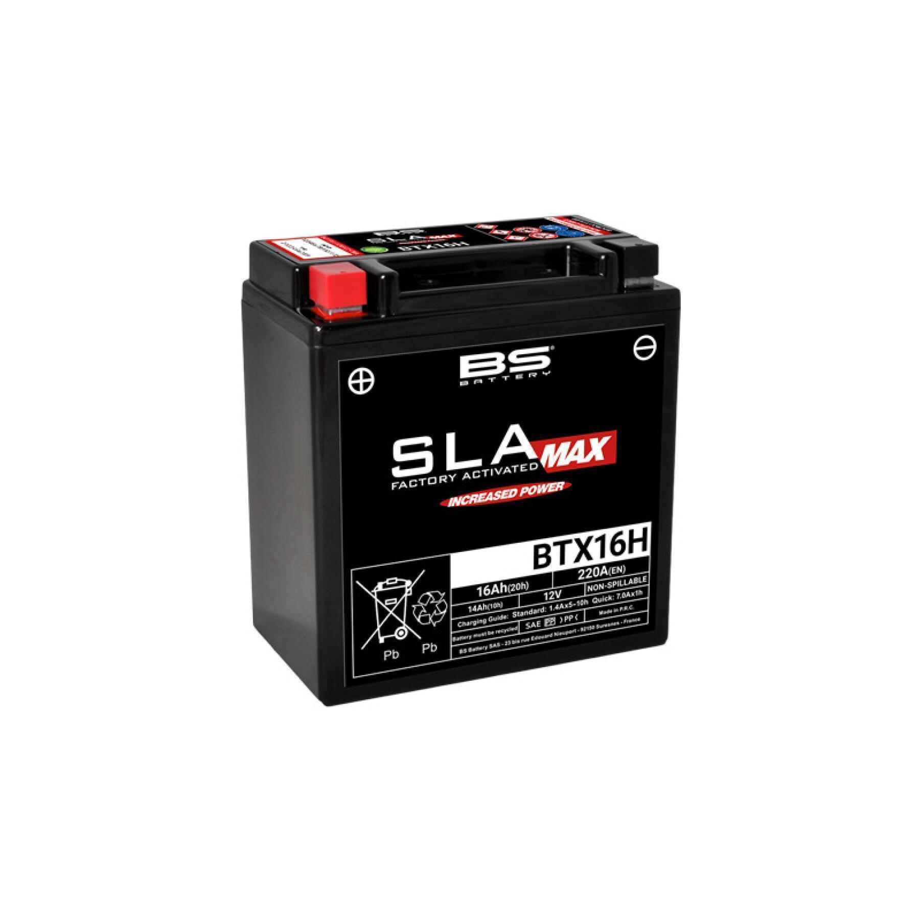 Factory-activated motorcycle battery BS Battery BTX16H