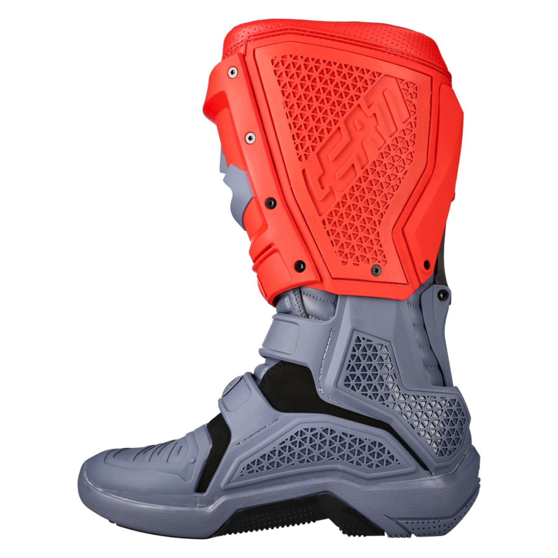 Motorcycle boots Leatt 5.5 flexlock grey/red