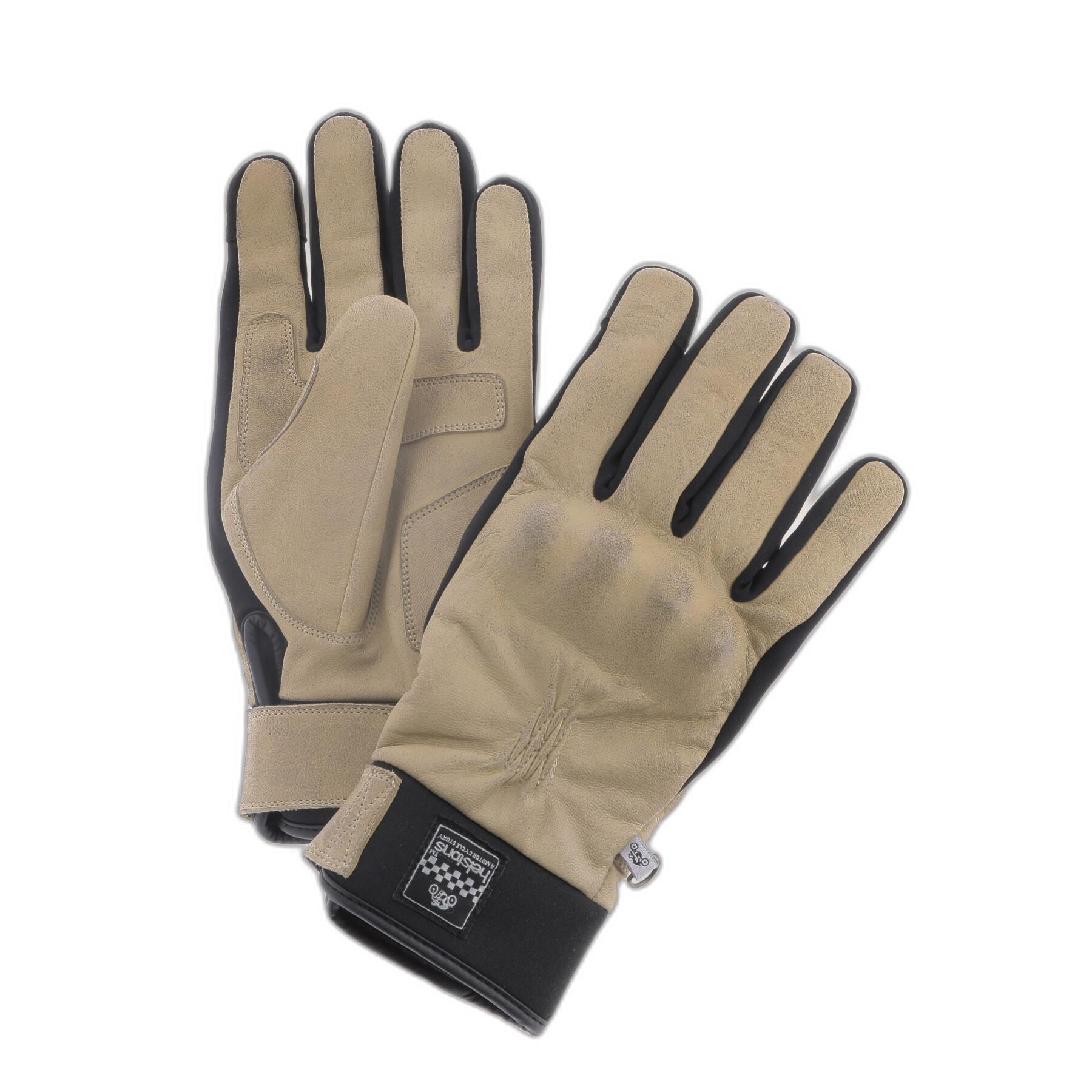 Winter leather motorcycle gloves Helstons Justin