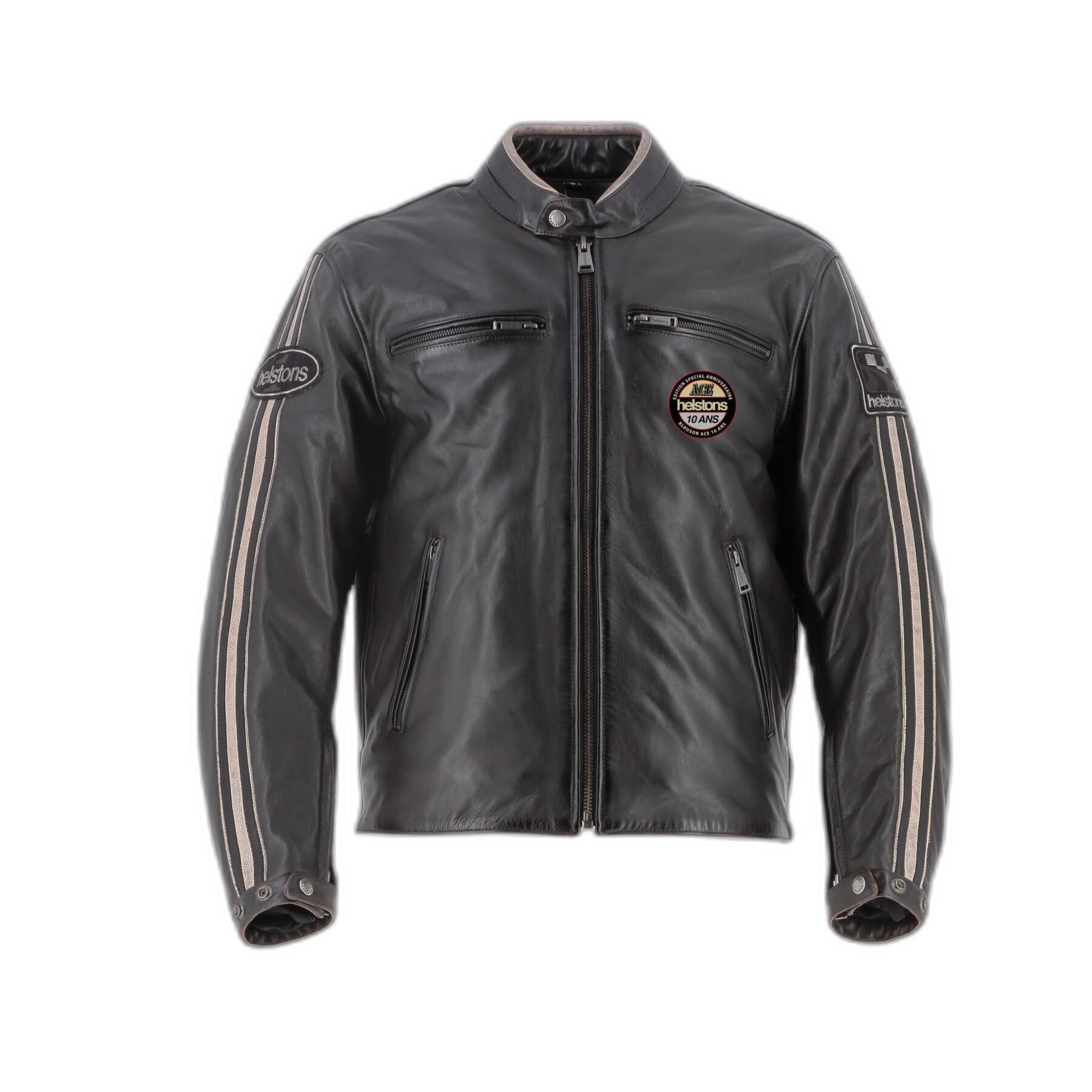 Leather motorcycle jacket Helstons Ace Rag