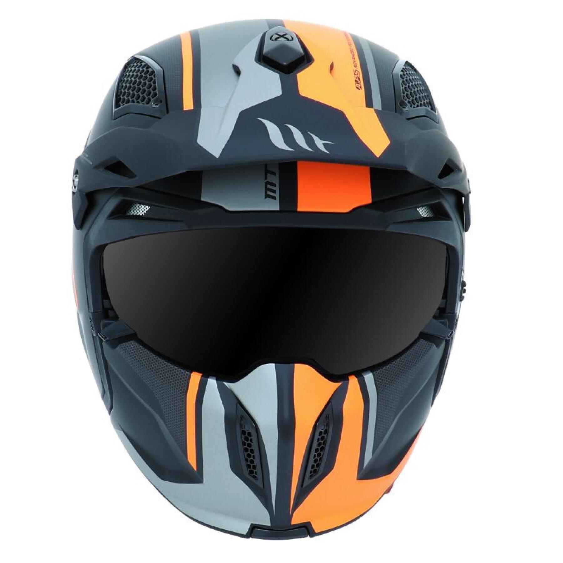 Dark convertible single shield trail helmet with removable chin strap MT Helmets MT STREetFIGHTER SV SKULL