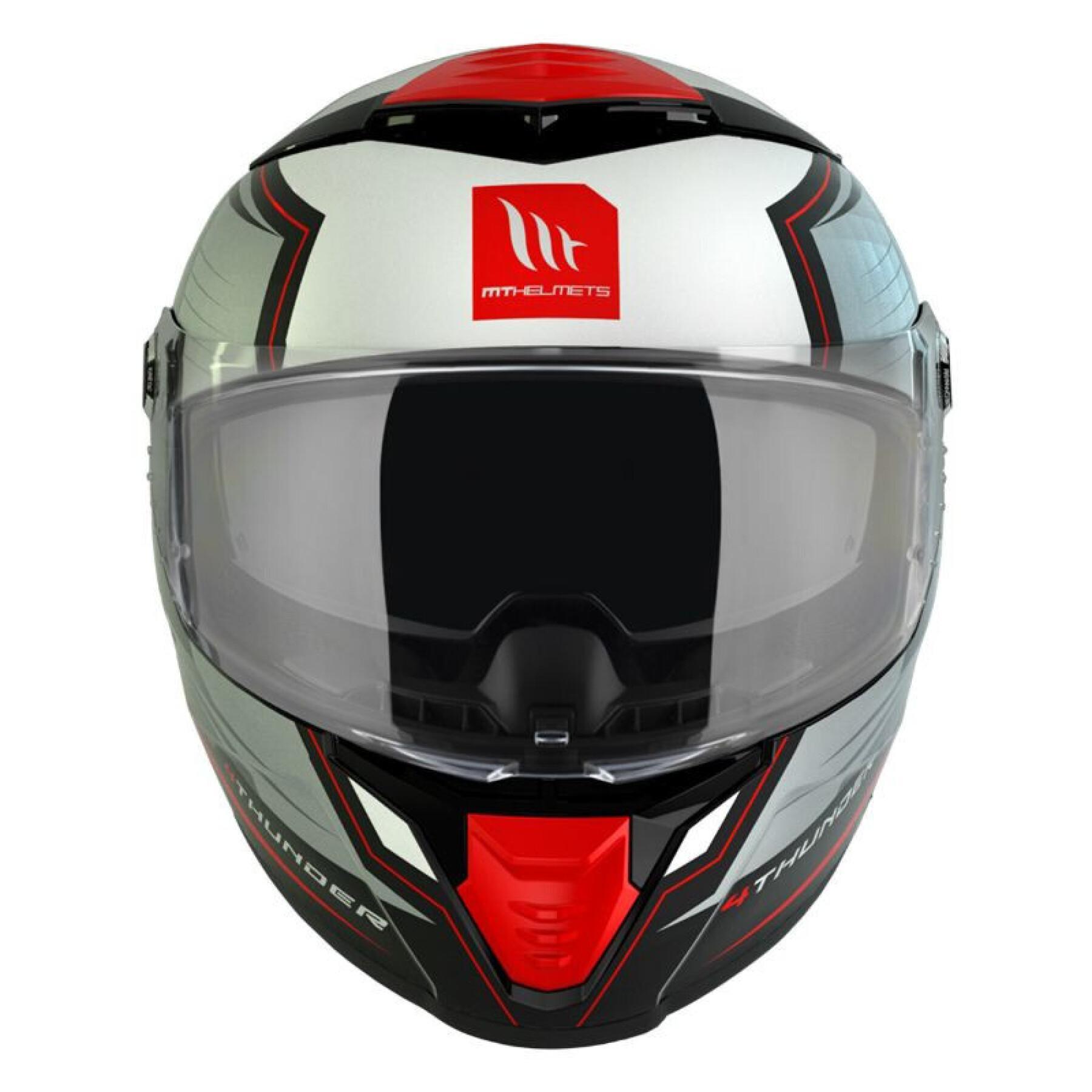 Dual-screen full-face motorcycle helmet MT Helmets Thunder 4 Sv Pental B5 (Ece 22.06) M (57/58 cm)