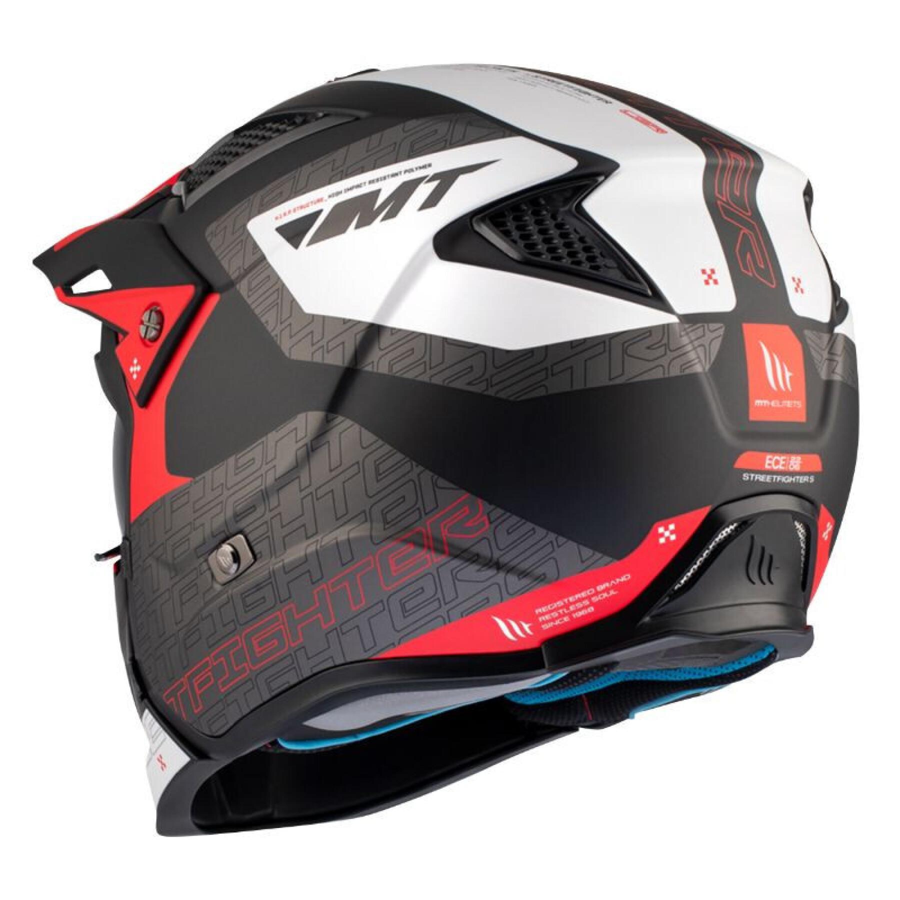 Single-shield convertible motocross helmet with removable chin strap MT Helmets Streetfighter Sv Totem B15 (Ece 22.06)