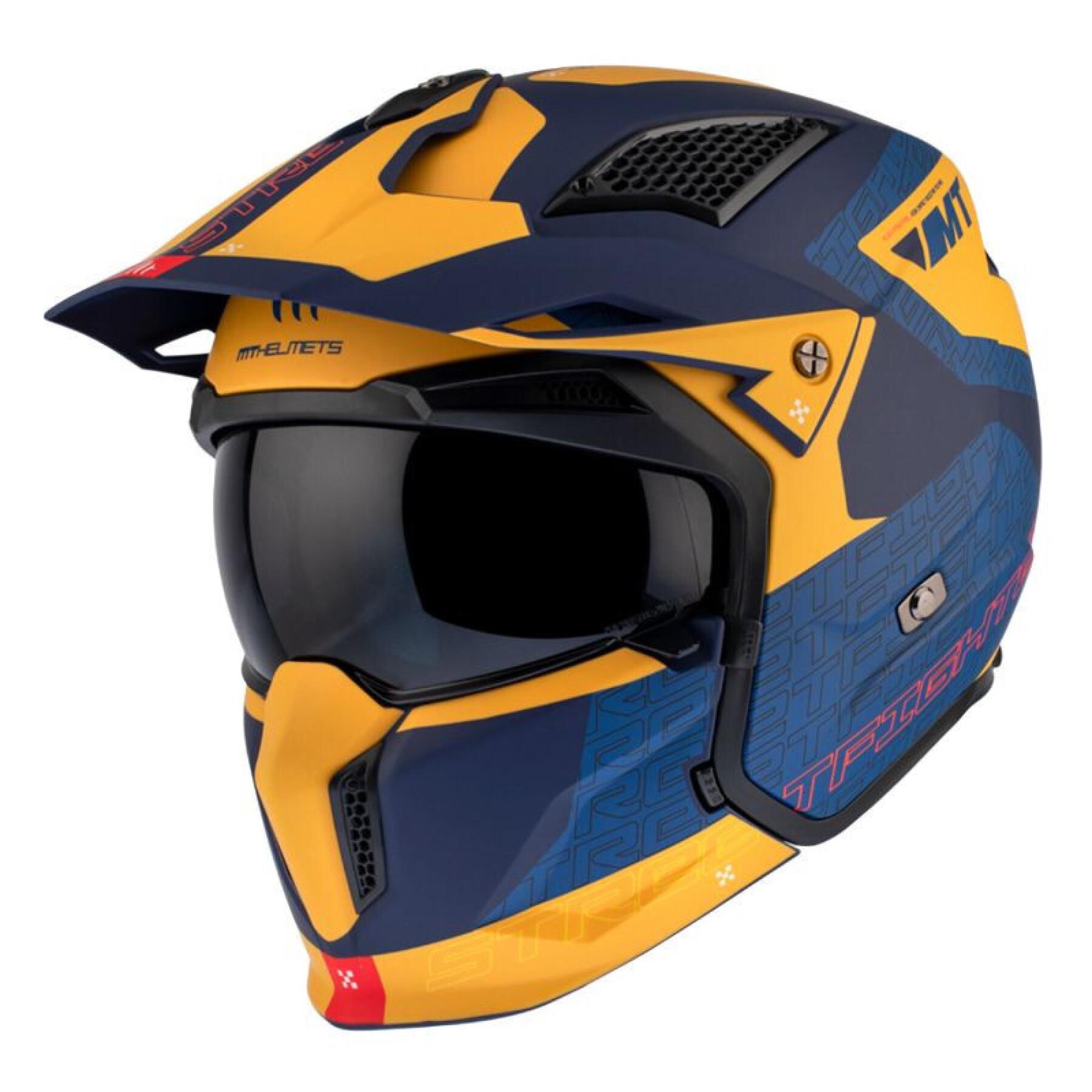 Single-shield convertible motocross helmet with removable chin strap MT Helmets Streetfighter Sv Totem C3 (Ece 22.06)