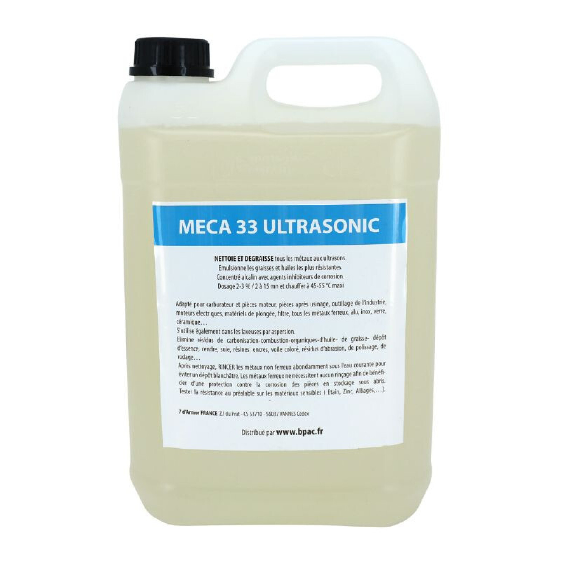 Detergent professional ultrasonic tank cleaner P2R Meca 33