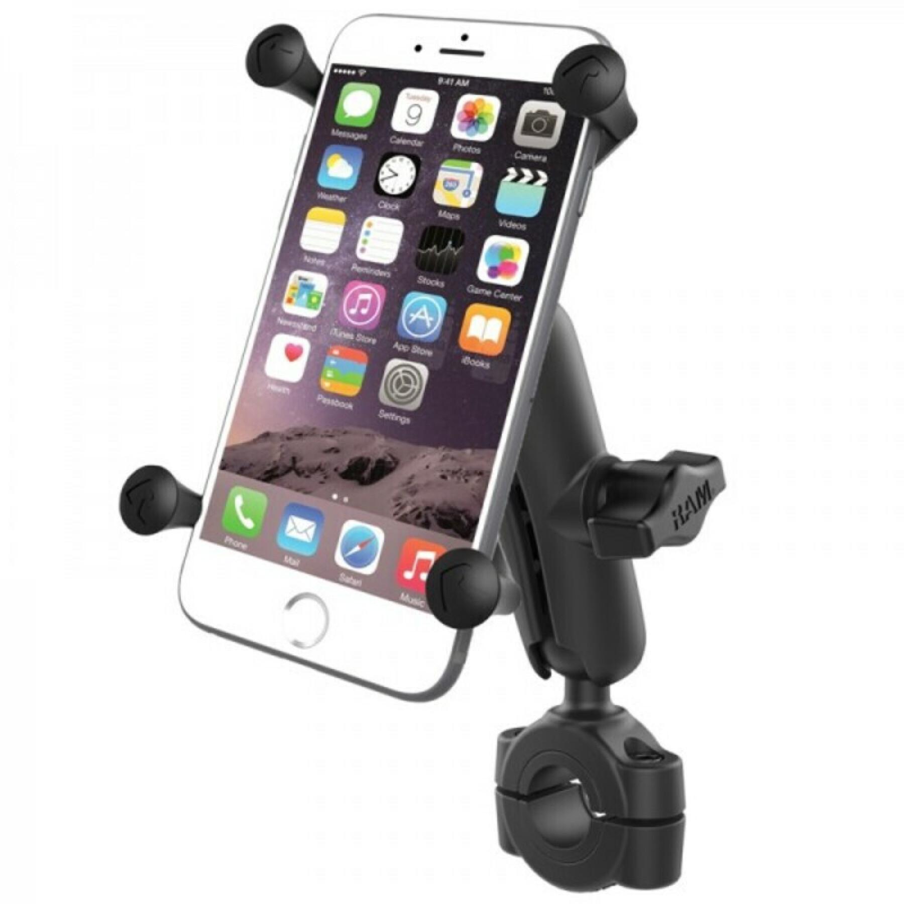 Medium arm motorcycle smartphone holder for slim handlebars RAM Mounts X-Grip®