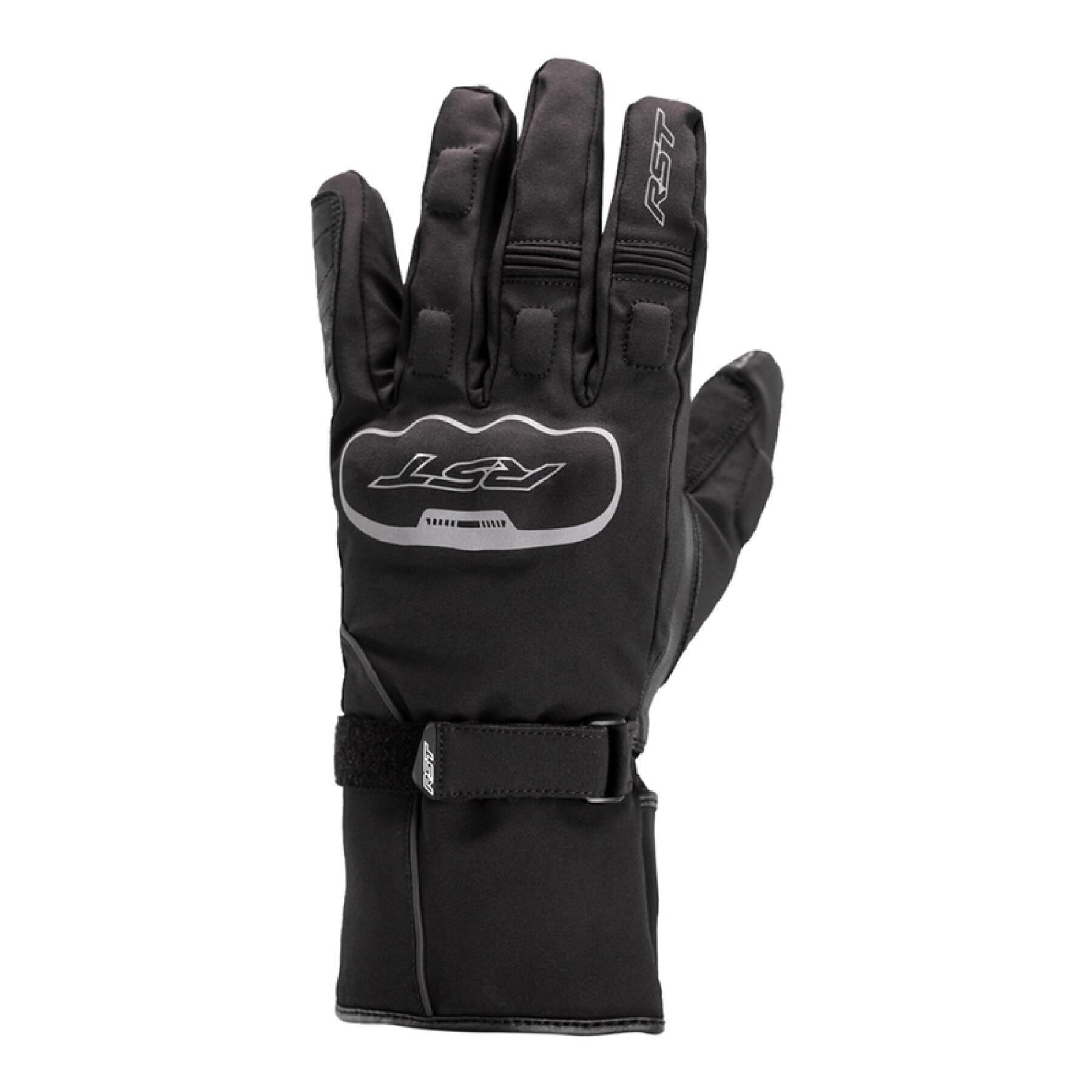 RST Stunt III 3 CE Mid Length Leather Motorcycle Gloves Black/White 