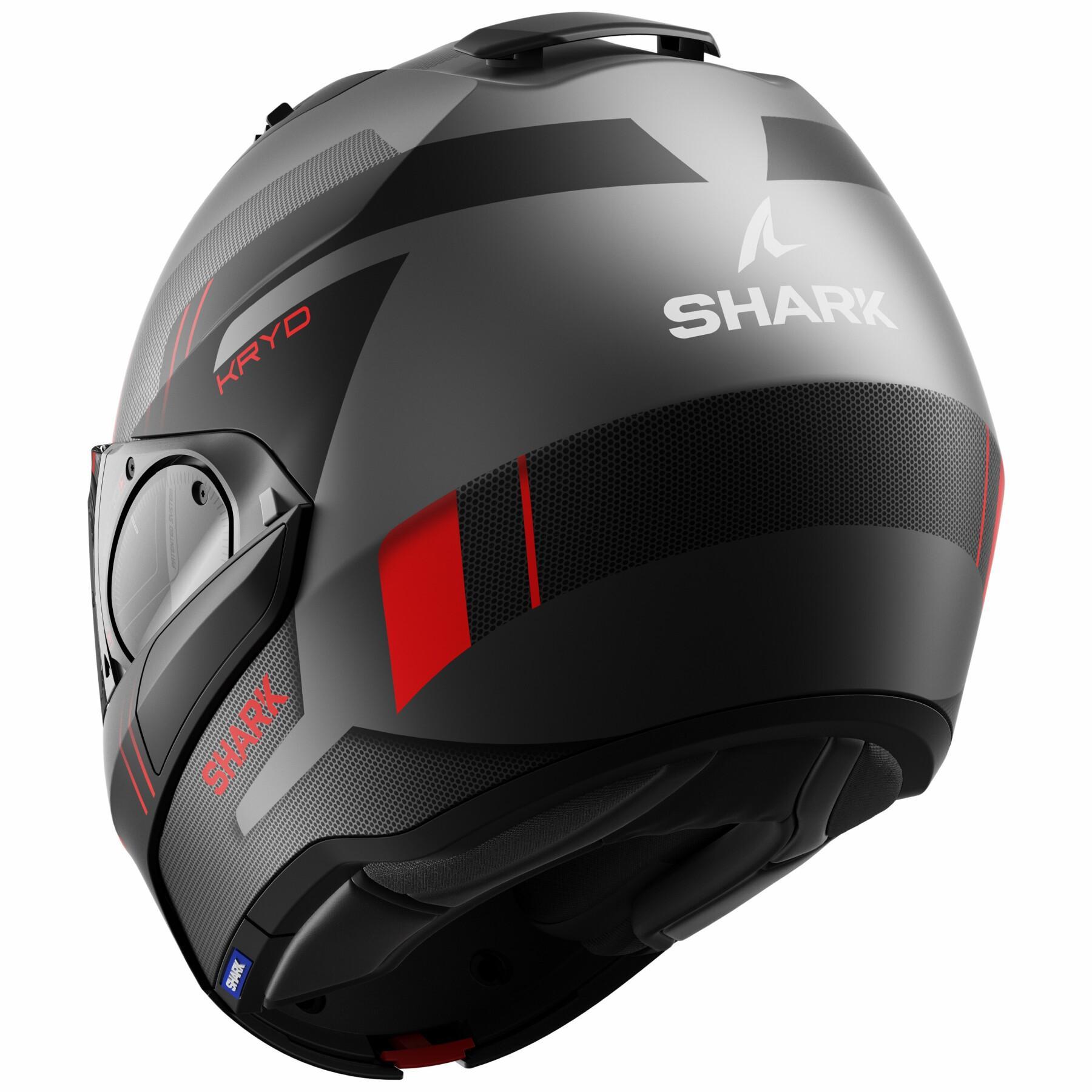 Modular motorcycle helmet Shark Evo Es Kryd Mat Anthracite Black Red