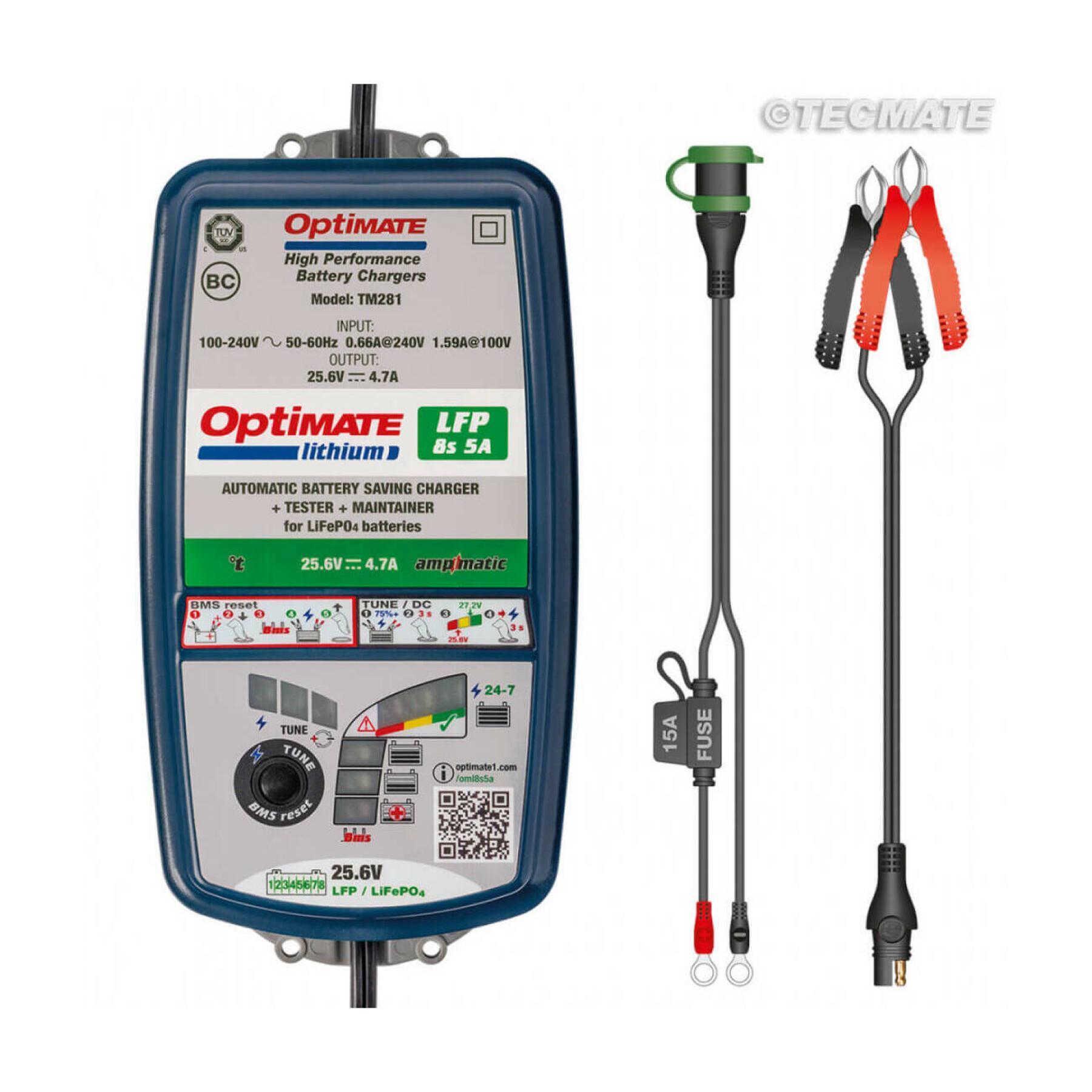 Motorcycle battery charger Tecmate Optimate lithium 8S