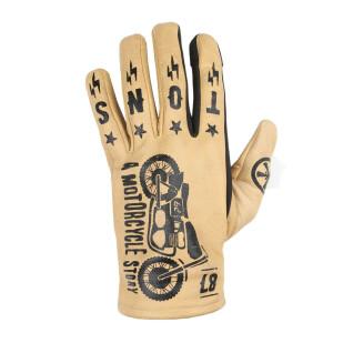 Summer leather motorcycle gloves Helstons kustom