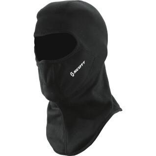 Open motorcycle hood with children's face mask Scott
