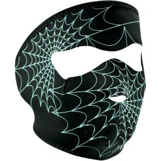 Motorcycle balaclava Zan Headgear full face glow-in-the-dark spider web