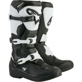 Motorcycle cross boots Alpinestars tech 3 offroad black and white