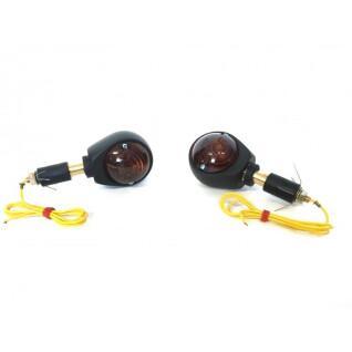 Pair of turn signals motorcycle bulb smoked cabochon Brazoline Bull'S Eye