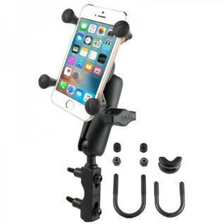 Motorcycle smartphone holder medium arm u-shaped mounting on handlebars or brake/clutch reservoir RAM Mounts X-Grip®