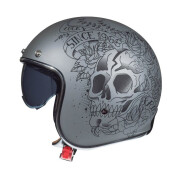 Jet helmet MT Helmets Le Mans 2 SV Skull & Roses A2