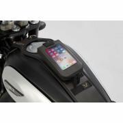 Motorcycle smartphone holder with soft adapter SW-Motech t-lock
